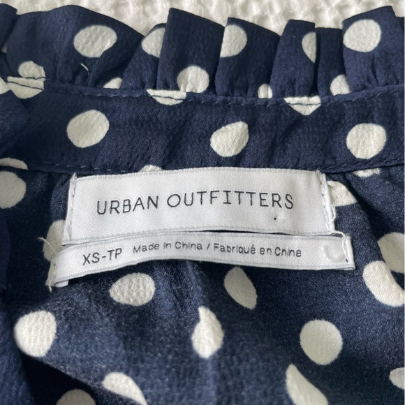 Urban Outfitters - Polka Dot Long Sleeve Mini Dress, Blue - Picture 3 of 3